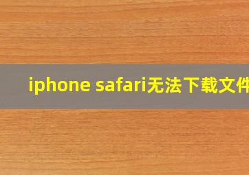 iphone safari无法下载文件